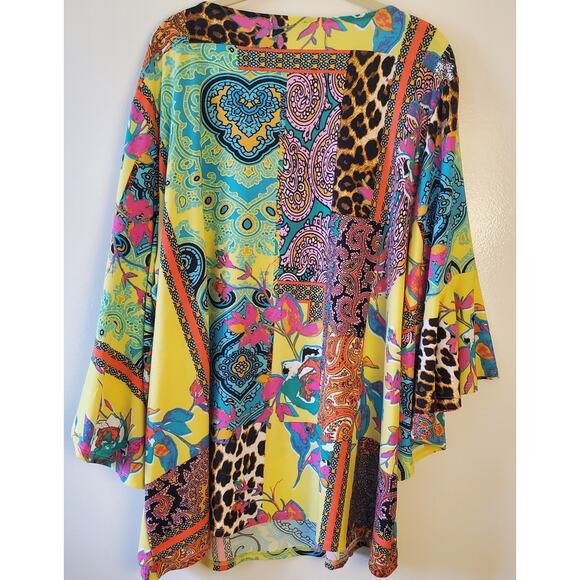 Melissa Paige Womens Shirt Top Beaded Neckline Blouse Sz 4XL 3/4 Sleeve V Neck - Picture 9 of 12
